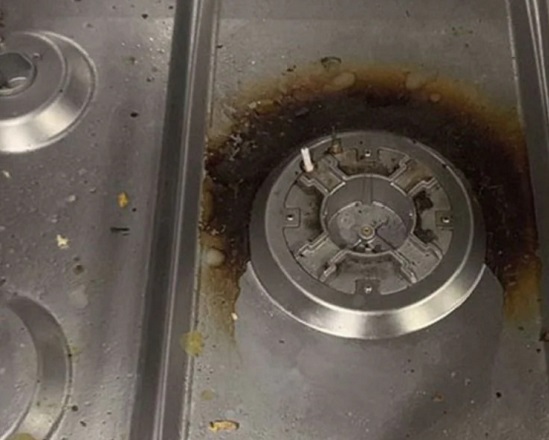 stovetop before, end of lease cleaning service